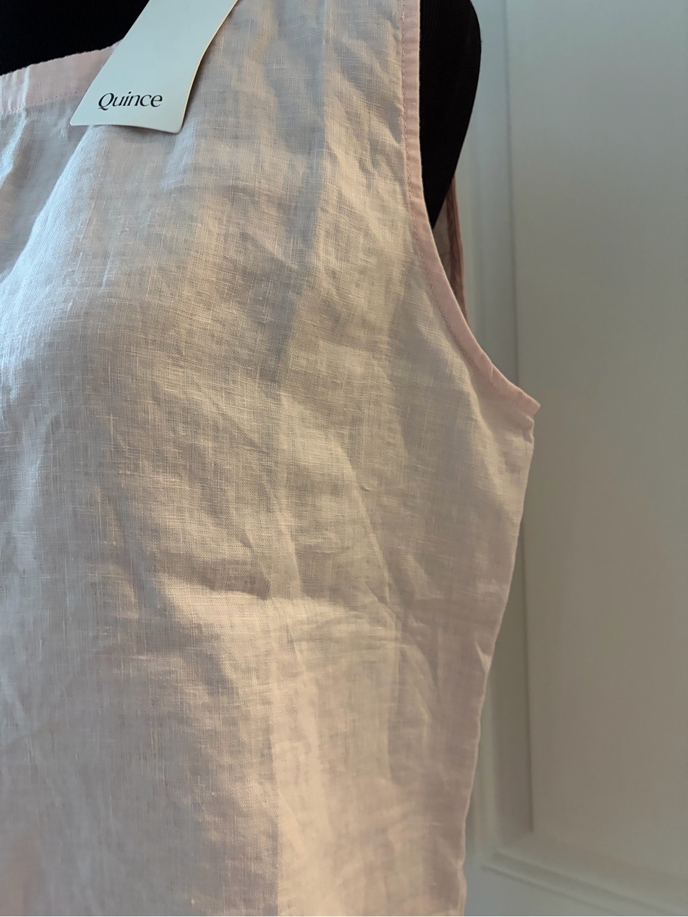 Quince Light Pink Linen Sleeveless Shell - Picture 2 of 5
